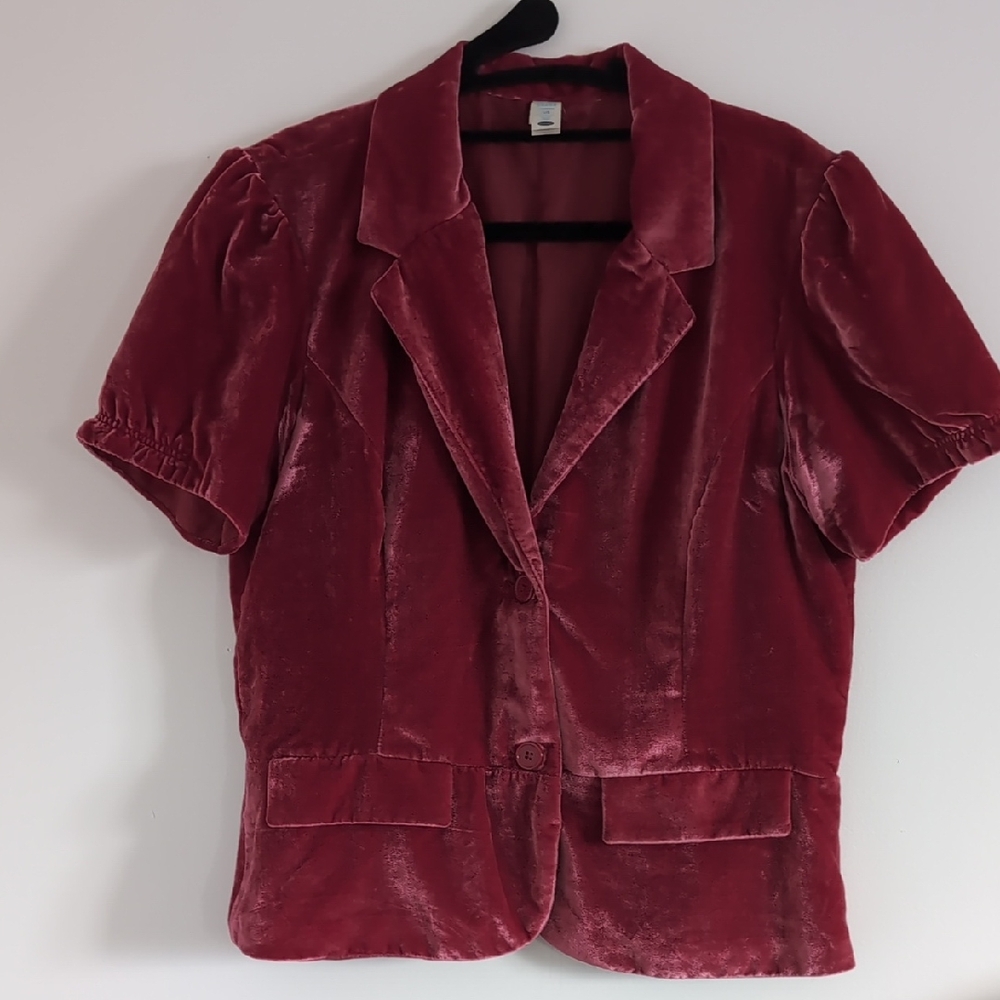 Vintage Old Navy Burgundy Velvet Blazer